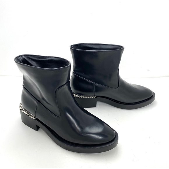 Zara Vegan Leather Moto Platform Ankles Boots BK - Picture 12 of 12